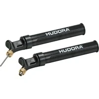 Abbildung von HUDORA Ballpumpe in &amp; Out schwarz hochwertige Ball Luftpumpe für Fußball / Basketball Volleyball Co. kompakte Handluftpumpe 19 x 4 cm klein mit praktischer Dualfunktion
