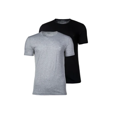 Abbildung von Emporio Armani 2 PACK Tshirt basic, Herren, Größe: Small, Black grey