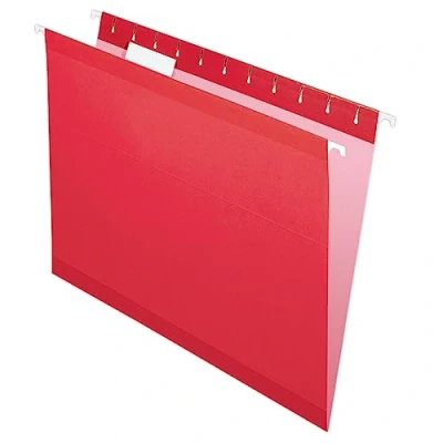 Abbildung von Pendaflex Verstärkte Hängemappen, Briefgröße, rot, 1/5 Schnitt, 25/BX (4152 Rot)
