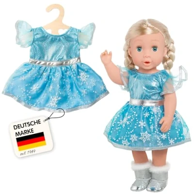 Abbildung von Puppen Kleid &#039;Eisprinzessin&#039;, klein, Gr. 28 35 cm