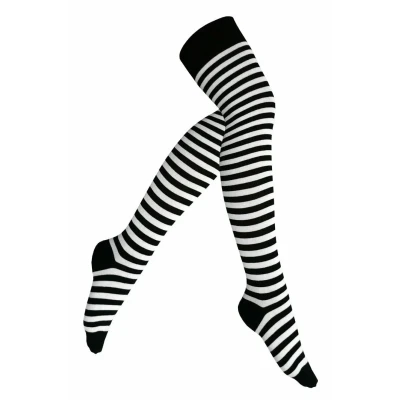 Abbildung von Yenita Overkneestrümpfe, Damen, Größe: One Size, Schwarz weiss