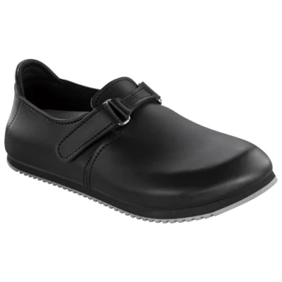 Abbildung von Birkenstock Clog Linz Superlauf, Naturleder, schwarz Pantolette