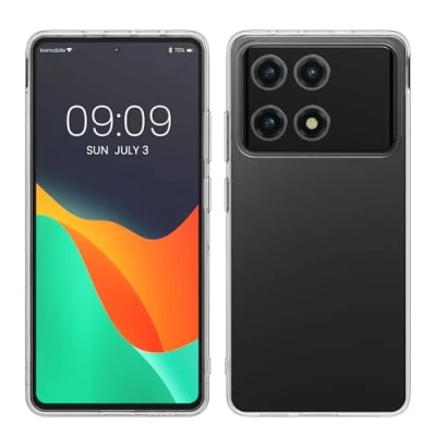 Abbildung von kwmobile Hülle kompatibel mit Xiaomi Poco X6 Pro 5G Silikon Handyhülle Transparent Handy Case in