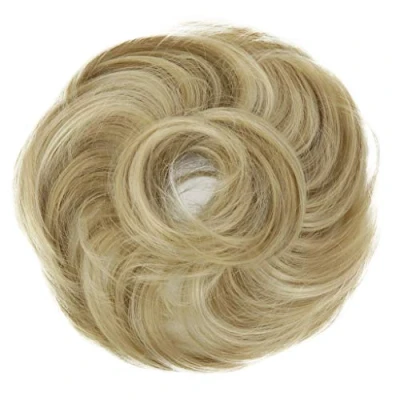 Abbildung von CAISHA Haargummi Bella Hochsteckfrisuren Haarteil Hochzeitfrisuren Voluminös Leicht Gewellt Hitzebeständige Kunstfaser DM17cm Blond Mix G37B