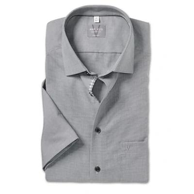 Abbildung von Marvelis Herrenhemd Modern Fit Kurzarm 12 cm Fil á Grau New Kent Kragen Gr. 46