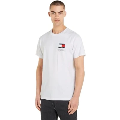 Abbildung von Tommy Jeans SLIM Essential FLAG TEE Tshirt print, Herren, Größe: XS, White