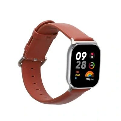 Abbildung von kwmobile Armband kompatibel mit Xiaomi Redmi Watch 4 Echtleder Fitnesstracker Sportarmband Band