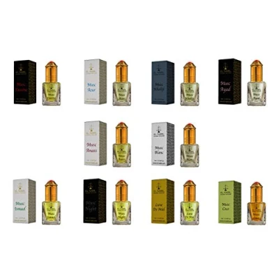 Abbildung von Premium Moschus UNISEX Duftset 10x 5ml Parfum (TOP 10 MIX) El Nabil Misk Musk Parfüm Öl für Herren &amp; Damen