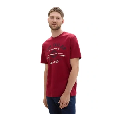 Abbildung von TOM Tailor MIT LOGO Tshirt print, Herren, Größe: 3XL, Deep red