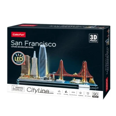 Abbildung von 3D Puzzle San Francisco Led City Line Kinder Und Erwachsene Modellbausatz Geschenk Für Ab 8 90 Teilen