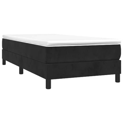 Abbildung von vidaXL Bettgestell, Polsterbett Bett für Schlafzimmer, Bettrahmen mit Lattenrost Stützbeinen, Schlafzimmerbett Einzelbett, Schwarz 100x200cm Samt