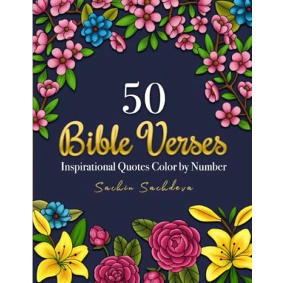 Abbildung von 50 Bible Verses: Inspirational Quotes Color by Number Coloring Book for Adults &amp; Teens