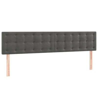 Abbildung von vidaXL 2X Kopfteil Polsterkopfteil Bettkopfteil für Bett Betthaupt Bettrahmen Bettgestell Schlafzimmer Bettzubehör Dunkelgrau 100x5x78/88cm Samt
