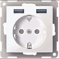 Abbildung von Schneider Electric Merten MEG2366 0319 Steckdose mit USB Anschluss Typ A+A System M, Schuko Unterputz, Schutzkontaktsteckdose, geeignet für Smartphone, Tablet, Polarweiß