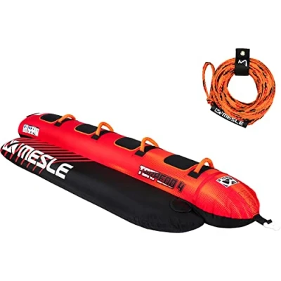 Abbildung von Wassergleiter Torpedo 4 Personen mit Leine Bananenboot rot Mesle