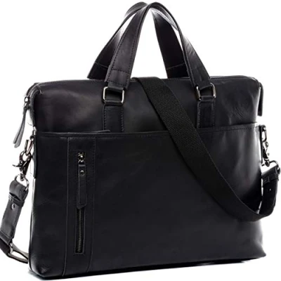 Abbildung von BACCINI Laptoptasche echt Leder Aktentasche15 Zoll Laptop Hülle schwarz, 15,4 Zoll, Aktentasche Echtleder Damen Herren schwarz