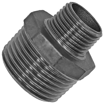 Abbildung von 1 Zoll Gewinde Fittings aus Edelstahl &gt; Doppelnippel reduzierend AG 1/2&quot; auf 1&quot; (Rohr Zoll)