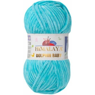 Abbildung von Himalaya Strickfein Dolphin Baby Bulky Chenille Garn 80335 mint Häkelwolle, 120 m (Einzel Pack, 1 St., Wolle), Superbauschiges