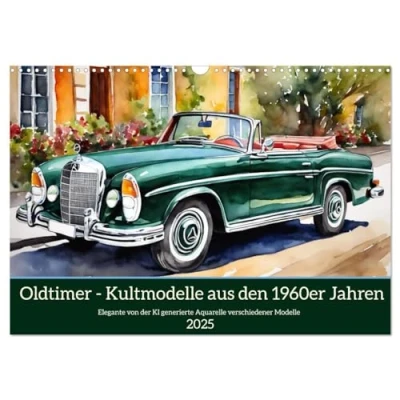 Abbildung von Oldtimer Kultmodelle aus den 1960er Jahren (Wandkalender 2025 DIN A3 quer), CALVENDO Monatskalender