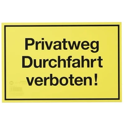 Abbildung von Metafranc Hinweisschild &quot;Privatweg! Durchfahrt verboten!&quot; 300 x 200 mm /Beschilderung /Verbotsschild /Durchfahrtsverbot /Privatgrundstück /Grundstückskennzeichnung /Gewerbekennzeichnung / 500360