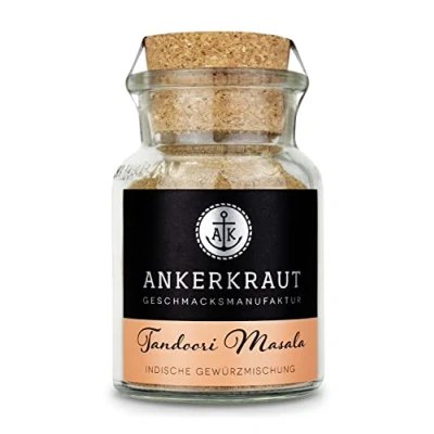 Abbildung von Ankerkraut Tandoori Masala Gewürz, 55g im Korkenglas, Mischung Würzender Zutaten Indien Style, Zuckerfrei, Einfach Zu Hause Backofen oder Grill zubereiten