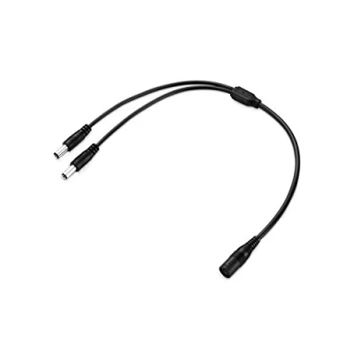 Abbildung von conecto Niedervolt Y Kabel (DC Hohlbuchse auf 2X Hohlstecker), 5,5x2,1mm, 40 cm, schwarz