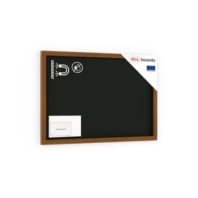 Abbildung von ALLboards Kreidetafel MAGNETISCH mit lackiertem Holzrahmen 60x40cm, Schwarz, Schreibtafel, Kreide, Magnetische Kreidetafel, Schreibtafel zum Aufhängen, Tafel gastronomie, Wand Holz