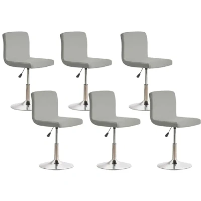 Abbildung von Minicloss 6pcs Bar Stool Slipcovers with Backrest Cover,Stretch Chair Removable Covers for Short Swivel Dining (No Chairs) (Hellgrau)