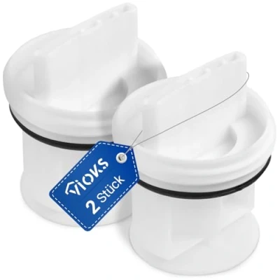 Abbildung von VIOKS 2x Flusensiebeinsatz Ersatz für Bosch Flusensieb Trockner 00647920 00605010 Waschmaschine Ablaufpumpe Askoll Avantixx Logixx Maxx VarioPerfect iQ100 iQ300 iQ500 iQ700