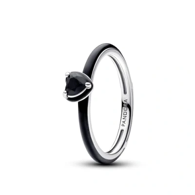 Abbildung von PANDORA Silberring Black Chakra Heart Ring aus 925er Silber mit Emaille von ME