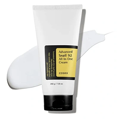 Abbildung von COSRX Advanced Snail 92% All in One Cream Tube 200g, Feuchtigkeitscreme mit Schneckenschleim und Hyaluron, für trockene empfindliche Haut, Anti Rötungen, tierversuchsfrei, Korean Skincare