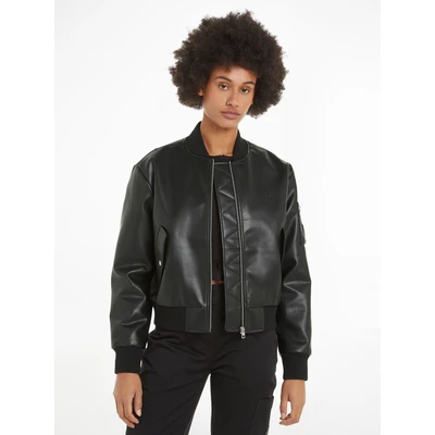 Abbildung von Calvin Klein Jeans Collegejacke &quot;FAUX LEATHER BOMBER JACKET&quot;, mit Logoprägung