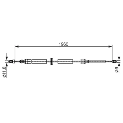 Abbildung von BOSCH 1 987 482 432 Handbremsseil 1960 RENAULT: GRAND SCENIC 3