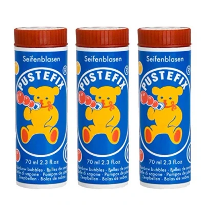 Abbildung von Pustefix Seifenblasen 70 ml Großpackung Made in Germany für Kinder &amp; Erwachsene (3 Dosen, Seifenblasen)