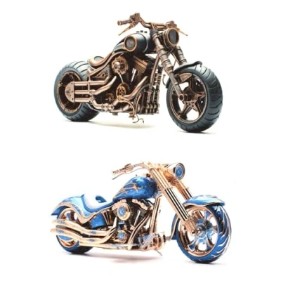 Abbildung von Josys Bastelmärchen Reispapier A4 Strohseide Motiv Motorrad Bike Gold Steampunk RE5353
