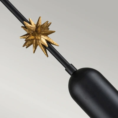 Abbildung von Elstead Lighting ETOILE P S MB Hängeleuchte E27 1x60W Stahl/Harz Blattgold, mattschwarz H:151.1cm Ø13.3cm dimmbar