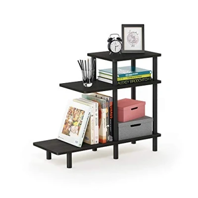 Abbildung von Furinno Sofa Beistelltisch mit 3 Ebenen, Holz, Espresso/Schwarz, 29.49 x 80 65.1 cm