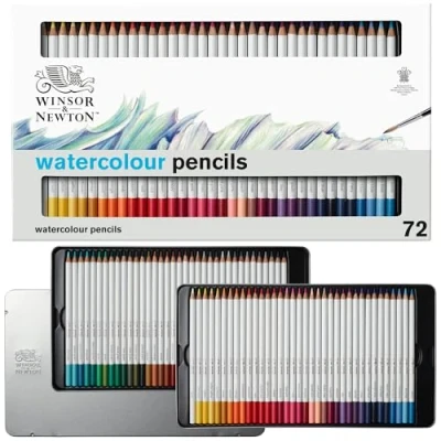 Abbildung von Winsor &amp; Newton 2090007 Studio Collection Aquarellstifte im Set 72 lebendige Farben Metallkasten, bruchsicher, weiche Farbabgabe, Malstifte für Erwachsene Künstler