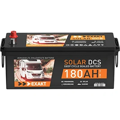Abbildung von Solarbatterie 12V 180Ah EXAKT DCS Wohnmobil Versorgung Boot Solar Batterie