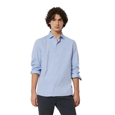Abbildung von Marc O&#039;Polo Spread Collar LONG Sleeve Round HEM Businesshemd, Herren, Größe: Medium, Multi/airblue