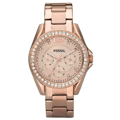 Abbildung von Fossil Riley Uhr rosegoldcoloured, Damen, Größe: One Size, Rosegold coloured