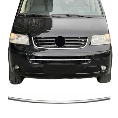 Abbildung von OMAC Kühlergrill Leisten Grillleisten kompatibel mit VW Transporter T5 2003 2010, Edelstahl, Chrom, Silber
