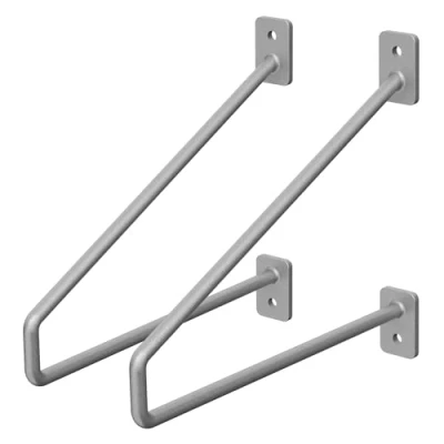 Abbildung von ML Design 2 Stück Regalhalterung, 220 mm, Silber, aus Stahl, Haarnadel Regalhalterungen, Schwebe Regalwinkel, Hairpin Wandhalterung, Regalträger für Wandmontage, Industrielle Wandregal, Wandkonsole