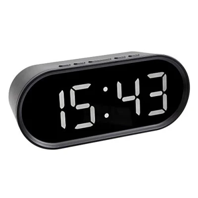 Abbildung von TFA 60.2025.01 Digitalwecker Quarzuhr LED Leuchtziffern, schwarz mit Batterien (schwarz Batterien)