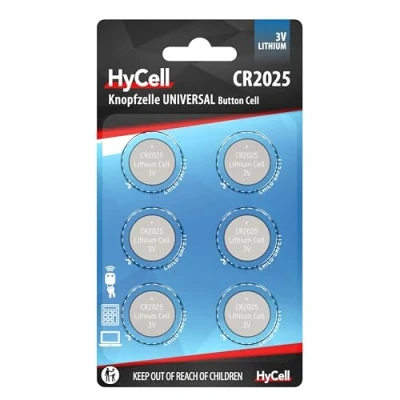 Abbildung von HyCell 6x CR2025 Batterie Lithium Knopfzelle 3V Knopfbatterien