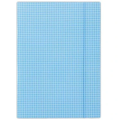 Abbildung von DONAU FEP10 Premium Eckspanner Mappe A4 mit 3 Einschlagklappen aus starkem Karton/Pappe Karierter Aufdruck; Einseitige, hochglänzende Drucklackierung 25er Pack, Farbe: Blau ideal für Büro