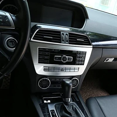 Abbildung von OuyOo Für Mercedes Benz C Klasse W204 2010 2014 Auto Mittelkonsole CD Panel Dekoration Rahmen Verkleidung Aufkleber ABS Innenzubehör