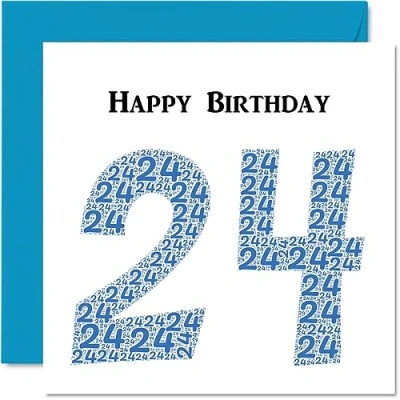 Abbildung von Stuff4 Shapecloud lustige Geburtstagskarte zum 24. Geburtstag für Männer, Sohn, Tochter, Bruder, Schwester, Onkel, Tante, Nichte, Neffe, Cousin, 145 x mm,
