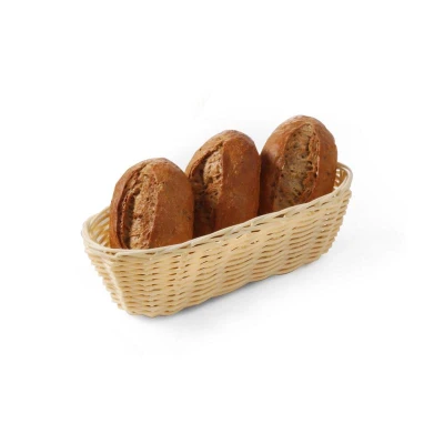 Abbildung von HENDI Brotkorb Polyrattan 22,5 x 11 6 cm Gastro Flechtkorb Kunststoff Rattan oval, Brötchenkorb geflochten