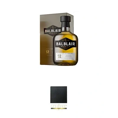 Abbildung von Balblair 12 Jahre 0,7 Liter + Schiefer Glasuntersetzer eckig ca. 9,5 cm Durchmesser